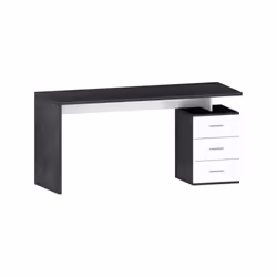 Scrivania Abisse, Scrittoio lineare, Scrivania ufficio multiuso, Scrivania salvaspazio multi posizione, 160x60h75 cm, Bianco e Ardesia - Vista aggiuntiva 2