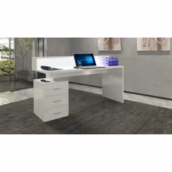 Scrivania Flaminia, Scrittoio con sopralzo, Scrivania ufficio multiuso, Scrivania salvaspazio multi posizione, 160x60h90 cm,  ...