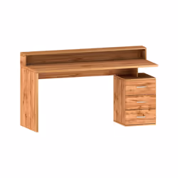 Scrivania Flaminia, Scrittoio con sopralzo, Scrivania ufficio multiuso, Scrivania salvaspazio multi posizione, 160x60h90 cm, Rovere - Vista aggiuntiva 2