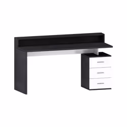 Scrivania Flaminia, Scrittoio con sopralzo, Scrivania ufficio multiuso, Scrivania salvaspazio multi posizione, 160x60h90 cm, Bianco e Ardesia - Vista aggiuntiva 2