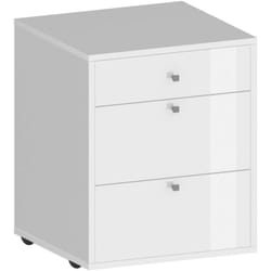 Cassettiera Asgabat, Cassettiera camera da letto , Settimino con 3 cassetti, 47x45h61 cm, Bianco - Dmora