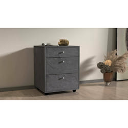 Cassettiera Asgabat, Cassettiera camera da letto , Settimino con 3 cassetti, 47x45h61 cm, Ardesia