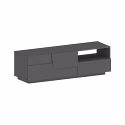 Mobile porta TV Cecia, Credenza bassa da soggiorno con 2 ante e 1 cassetto, Base porta TV, 150x44h46 cm, Antracite