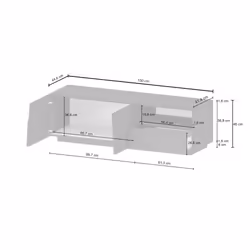 Mobile porta TV Cecia, Credenza bassa da soggiorno con 2 ante e 1 cassetto, Base porta TV, 150x44h46 cm, Antracite