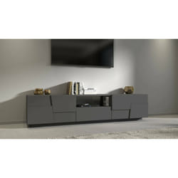 Mobile porta TV Maestrale, Credenza bassa da soggiorno con 4 ante e 1 cassetto, Base porta TV, 220x44h46 cm, Antracite