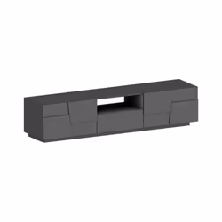 Mobile porta TV Maestrale, Credenza bassa da soggiorno con 4 ante e 1 cassetto, Base porta TV, 220x44h46 cm, Antracite