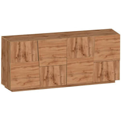 Credenza Arda, Buffet da soggiorno, Madia da salotto moderna con 4 ante, 200x44h86 cm, Rovere - Dmora