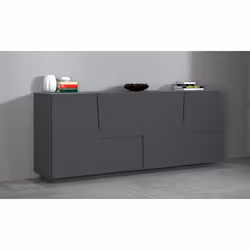 Credenza Arda, Buffet da soggiorno, Madia da salotto moderna con 4 ante, 200x44h86 cm, Antracite - Vista aggiuntiva 4