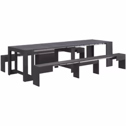 PANCA - Set di due sedute per tavolo da pranzo, Panche allungabili, 290x25h45 cm, Ardesia. STRUTTURA E UTILIZZO - Set di due ...