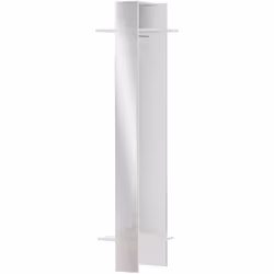MOBILE DA INGRESSO - Armadietto multifunzione, Appendiabiti da parete con specchio, 50x35h190 cm, Bianco. STRUTTURA E UTILIZZ ...