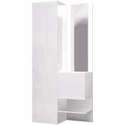 MOBILE DA INGRESSO - Armadietto multifunzione a 2 ante, Mobile multiuso con specchio, 90x35h190 cm, Bianco. STRUTTURA E UTILI ...