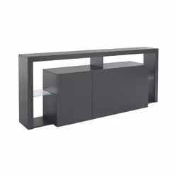 Credenza Andale, Buffet da soggiorno a 3 ante, Madia da salotto, Credenza moderna, 100% Made in Italy, 200x40h80 cm, Antracite