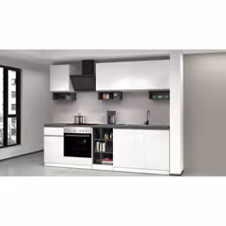 Cucina completa Attimis, Cucina pratica e salvaspazio, Parete da cucina con 7 ante e 1 cassetto, 100% Made in Italy, 255x60h8 ...