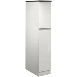 Dmora - Dispensa da cucina Atrax, Armadio multiuso, Mobile per cucinotto, Portafrigo multifunzione, 100% Made in Italy, 30x60h165 cm, Bianco lucido e