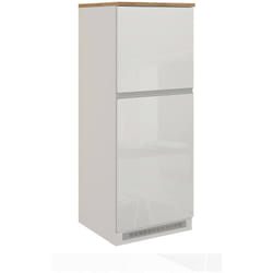 Dmora - Dispensa da cucina Mesarthim, Armadio multiuso, Mobile per cucinotto, Portafrigo multifunzione, 100% Made in Italy, 60x60h165 cm, Bianco