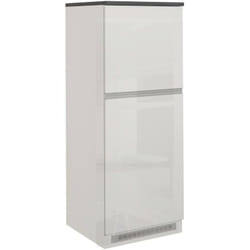 Dmora - Dispensa da cucina Mesarthim, Armadio multiuso, Mobile per cucinotto, Portafrigo multifunzione, 100% Made in Italy, 60x60h165 cm, Bianco