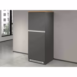Dispensa da cucina Mesarthim, Mobile multiuso, Armadio porta frigo a 2 ante, 100% Made in Italy, 60x60h165 cm, Antracite e Ro ...