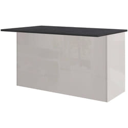 Dmora - Isola da cucina Tartaro, Armadio multiuso, Mobile per cucinotto, Tavolo ausiliario, 100% Made in Italy, 155x90h90 cm, Bianco lucido e Ardesia