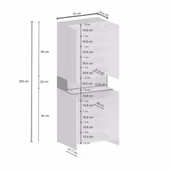 Scarpiera Asklol, Porta scarpe salvaspazio a 5 ante, Armadio multifunzione da ingresso, 76x38h200 cm, Bianco effetto larice