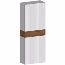 SCARPIERA - Porta scarpe salvaspazio a 5 ante, Armadio multifunzione da ingresso, 76x38h200 cm, Bianco lucido e Rovere. STRUT ...