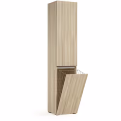 ARMADIO MULTIUSO 2 ANTE - Mobile lavanderia a 2 ante, Colonna da bagno con cestello portabiancheria, 100% Made in Italy, 45x3 ...