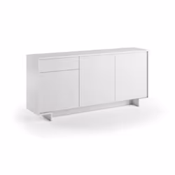 Credenza Aronne, Madia da salotto, Buffet da soggiorno a 3 ante e 1 cassetto, 100% Made in Italy, 170x42h78 cm, Bianco