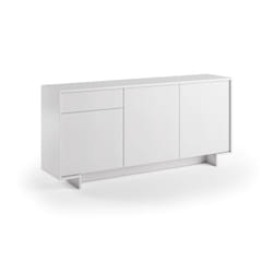 Credenza Aronne, Madia da salotto, Buffet da soggiorno a 3 ante e 1 cassetto, 100% Made in Italy, 170x42h78 cm, Bianco