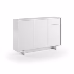Credenza Arius, Madia da salotto, Buffet da soggiorno a 3 ante e 1 cassetto, 100% Made in Italy, 134x35h87 cm, Bianco