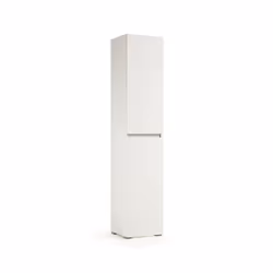 Armadio multiuso 2 ante Daisuke, Scarpiera con ripiani regolabili, Mobile porta scarpe a 2 ante, 100% Made in Italy, 45x37h195 cm, Bianco