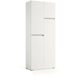 Armadio multiuso grande Attiniaro, Mobile multiuso a 4 ante, Armadietto porta scarpe, Guardaroba salvaspazio, 100% Made in Italy, 80x37h195 cm,