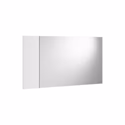 Specchio Atri, Specchio decorativo da ingresso, Articolo d'arredo a muro con profilo laterale, 100% Made in Italy, 110x3h60 cm, Bianco - Vista aggiuntiva 2