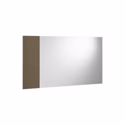 Specchio Atri, Specchio decorativo da ingresso, Articolo d'arredo a muro con profilo laterale, 100% Made in Italy, 110x3h60 cm, Bianco e Marrone - Vista aggiuntiva 2