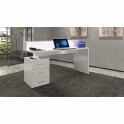 Scrivania Bardi, Scrittoio con sopralzo e luci LED, Scrivania ufficio multiuso, Scrivania salvaspazio multi posizione, 160x60 ...