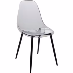 SEDIA - Poltrona in PET, Sedia da pranzo ergonomica, Seduta per riunioni, 53x46h81 cm, Fumé. STRUTTURA E UTILIZZO - Sedia con ...