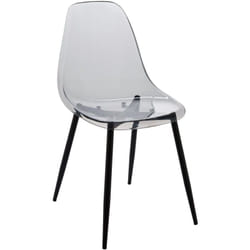 Sedia Amstrong, Poltrona in pet, Sedia da pranzo ergonomica, Seduta per riunioni, 53x46h81 cm, Fumé - Dmora