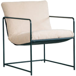 Dmora - Poltrona Appare, Poltrona rivestita in tessuto bouclé, Sedia imbottita, Seduta con braccioli in metallo, 61x67h75 cm, Beige
