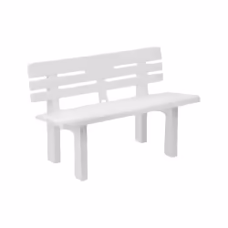 Panchina da esterno Alim, Panca monoblocco da giardino, Panchina outdoor, 100% Made in Italy, 110x52h71 cm, Bianco