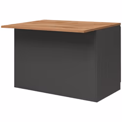 ISOLA DA CUCINA - Armadio multiuso, Mobile per cucinotto, Tavolo ausiliario, 100% Made in Italy, 125x90h90 cm, Antracite e Ro ...