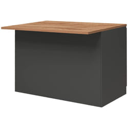 Dmora - Isola da cucina Analiza, Armadio multiuso, Mobile per cucinotto, Tavolo ausiliario, 100% Made in Italy, 125x90h90 cm, Antracite e Rovere