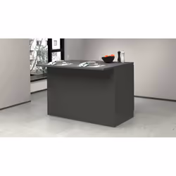Isola da cucina Analiza, Tavolo ausiliario portaoggetti, Mobile da cucina a 2 ante, 100% Made in Italy, 125x90h90 cm, Antraci ...