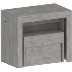 Set tavolo e sedie Badesi, Composizione multiuso, Set con consolle e 1 panca allungabili, 100% Made in Italy, 66x25h45 cm, Grigio - Dmora