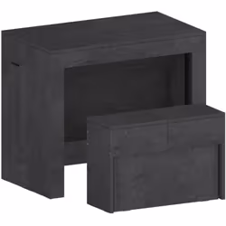 SET TAVOLO E SEDIE - Composizione multiuso, Set con consolle e 1 panca allungabili, 100% Made in Italy, 66x25h45 cm, Ardesia. ...