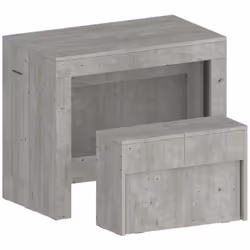 SET TAVOLO E SEDIE - Composizione multiuso, Set con consolle e 1 panca allungabili, 100% Made in Italy, 66x25h45 cm, Cemento. ...