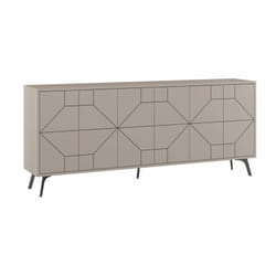 Credenza Elysium, Buffet da soggiorno, Madia da salotto, Dispensa da cucina, 184x35h77 cm, Cemento, con imballo rinforzato, con imballo rinforzato