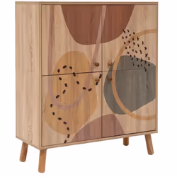 CREDENZA - Buffet da soggiorno, Madia da salotto, Dispensa da cucina, 95x36h111 cm, Multicolore. STRUTTURA E UTILIZZO - Mobil ...