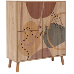 Dmora - Credenza Canopo, Buffet da soggiorno, Madia da salotto, Dispensa da cucina, 95x36h111 cm, Multicolore, con imballo rinforzato, con imballo