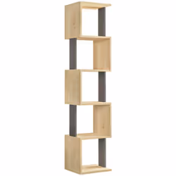 LIBRERIA - Scaffale da ufficio, Mobile portalibri, Biblioteca, 35x30h161 cm, Quercia e Antracite. STRUTTURA E UTILIZZO - Mobi ...