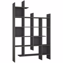 LIBRERIA - Scaffale da ufficio, Mobile portalibri, Biblioteca, 122x26h188 cm, Antracite. STRUTTURA E UTILIZZO - Mobile porta  ...