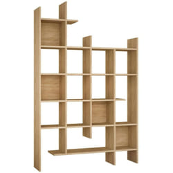 Libreria Achela, Scaffale da ufficio, Mobile portalibri, Biblioteca, 122x26h188 cm, Quercia - Dmora