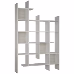 LIBRERIA - Scaffale da ufficio, Mobile portalibri, Biblioteca, 122x26h188 cm, Bianco. STRUTTURA E UTILIZZO - Mobile porta lib ...
